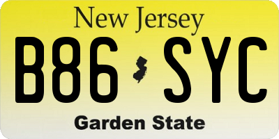 NJ license plate B86SYC