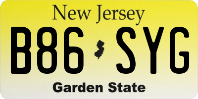 NJ license plate B86SYG