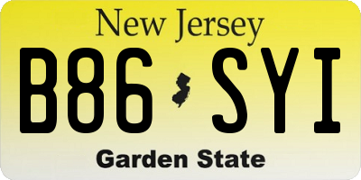 NJ license plate B86SYI