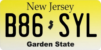 NJ license plate B86SYL