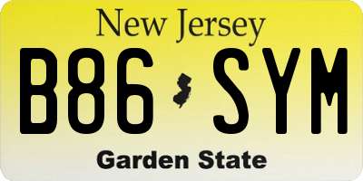 NJ license plate B86SYM