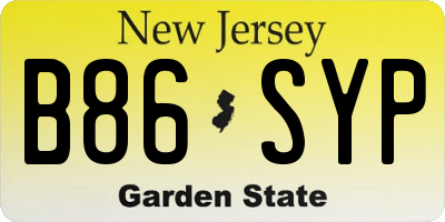 NJ license plate B86SYP