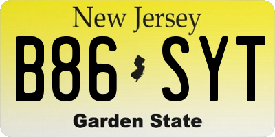 NJ license plate B86SYT