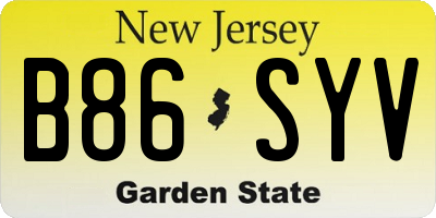 NJ license plate B86SYV