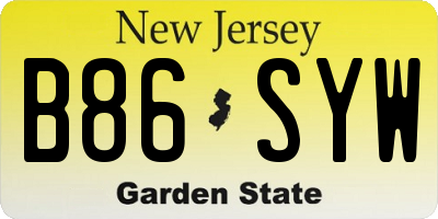 NJ license plate B86SYW