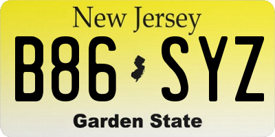 NJ license plate B86SYZ