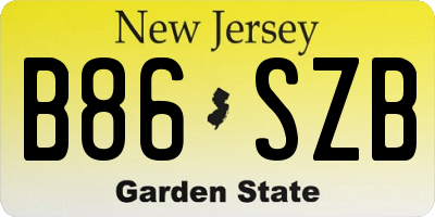 NJ license plate B86SZB