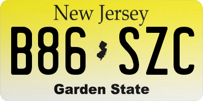 NJ license plate B86SZC