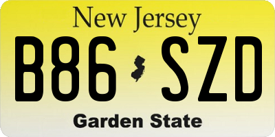 NJ license plate B86SZD