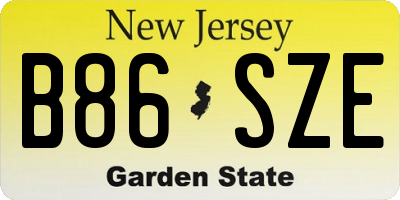 NJ license plate B86SZE