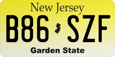 NJ license plate B86SZF