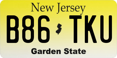 NJ license plate B86TKU