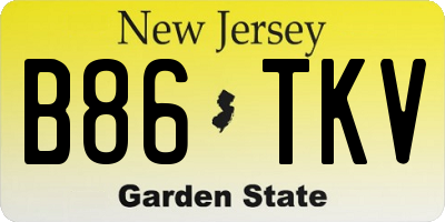 NJ license plate B86TKV