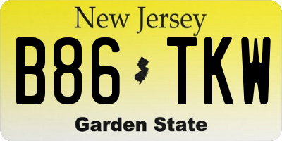NJ license plate B86TKW