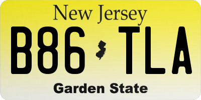 NJ license plate B86TLA