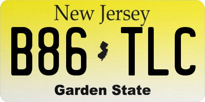 NJ license plate B86TLC