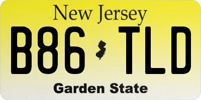NJ license plate B86TLD