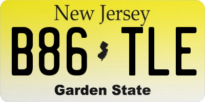 NJ license plate B86TLE