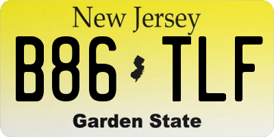NJ license plate B86TLF