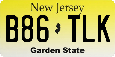 NJ license plate B86TLK