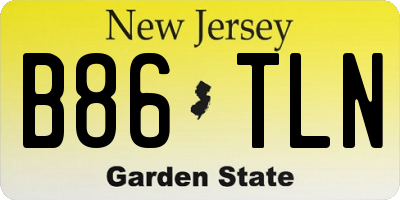NJ license plate B86TLN