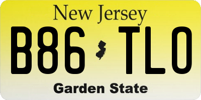 NJ license plate B86TLO