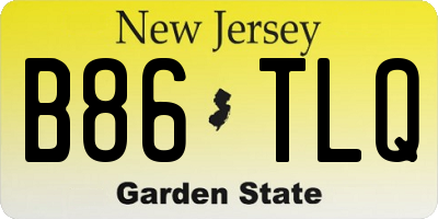 NJ license plate B86TLQ