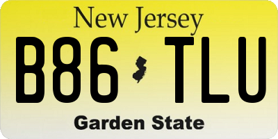 NJ license plate B86TLU