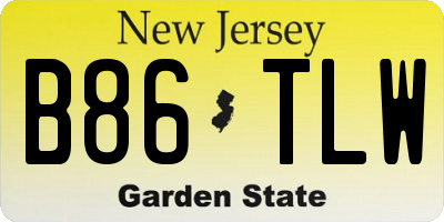 NJ license plate B86TLW