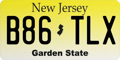 NJ license plate B86TLX