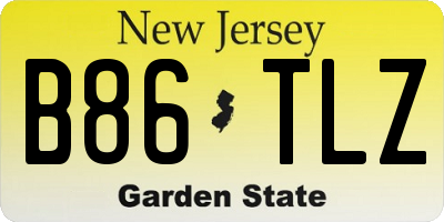 NJ license plate B86TLZ