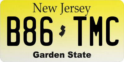 NJ license plate B86TMC