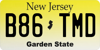 NJ license plate B86TMD
