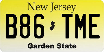 NJ license plate B86TME