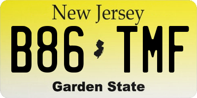 NJ license plate B86TMF