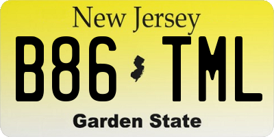 NJ license plate B86TML