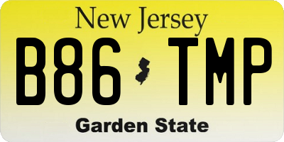 NJ license plate B86TMP