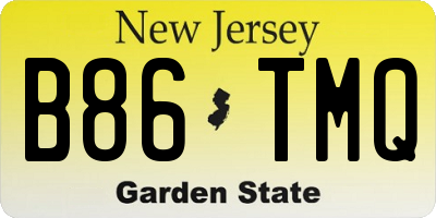 NJ license plate B86TMQ