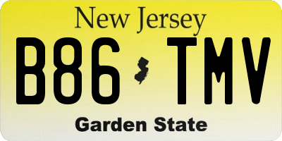NJ license plate B86TMV