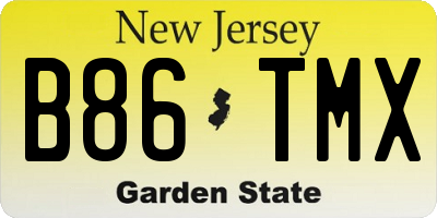 NJ license plate B86TMX