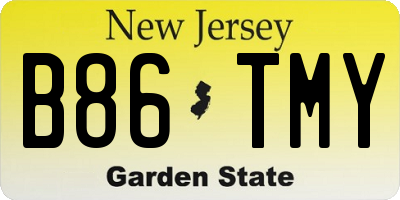 NJ license plate B86TMY