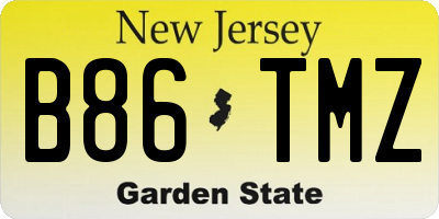 NJ license plate B86TMZ