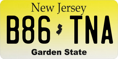 NJ license plate B86TNA