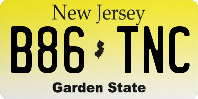 NJ license plate B86TNC