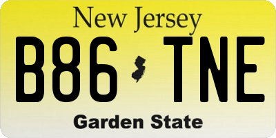 NJ license plate B86TNE
