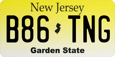 NJ license plate B86TNG