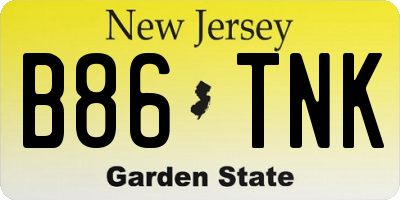 NJ license plate B86TNK