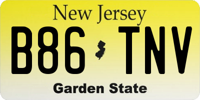 NJ license plate B86TNV