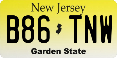 NJ license plate B86TNW