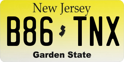 NJ license plate B86TNX